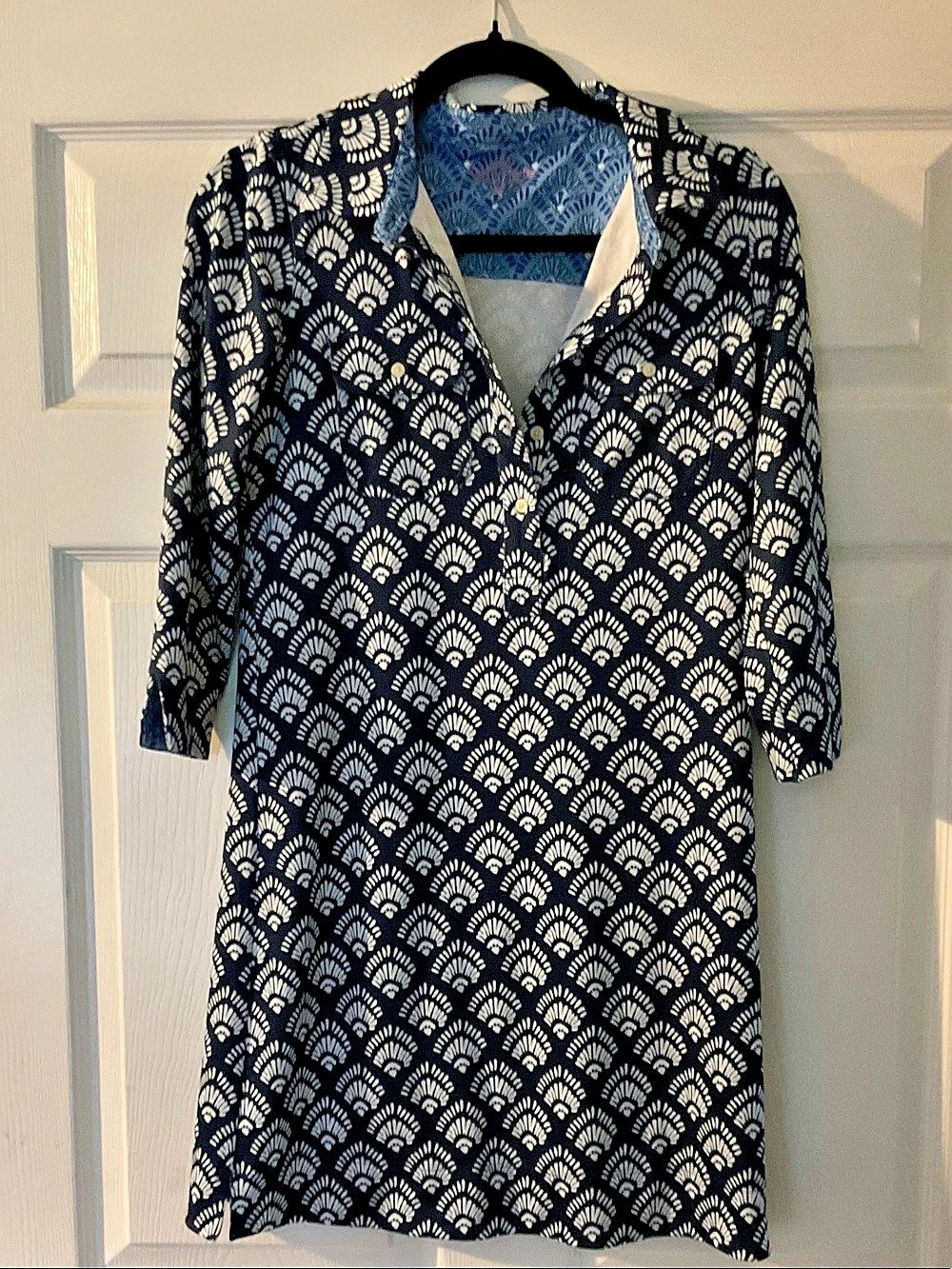 vineyard vines Geometric Mini Dress in Blue & White Size XS